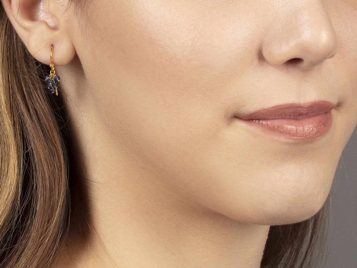 18kt Gold Aquamarine Small Single Drop Earrings – Pippa Small